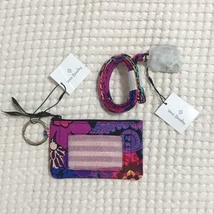 NWT Vera Bradley Zipper ID Case+Lanyard